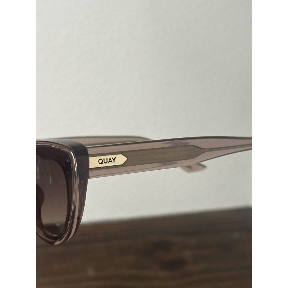 Quay Tempted Women's Brownish Gray Sunglasses Cat Eye Transparent 67-11 145 mm - Picture 6 of 9